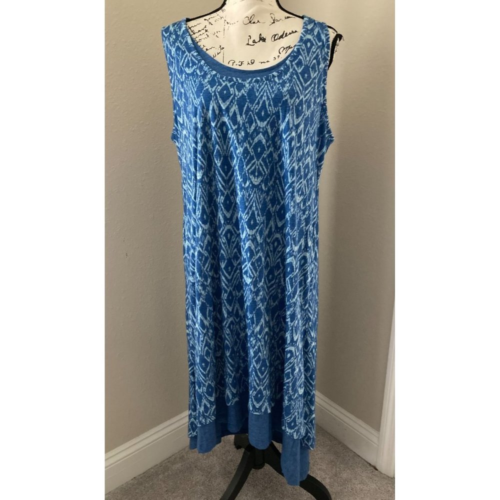 Mod-o-Doc Blue Sleeveless Jersey Knit Dress - Size XXL